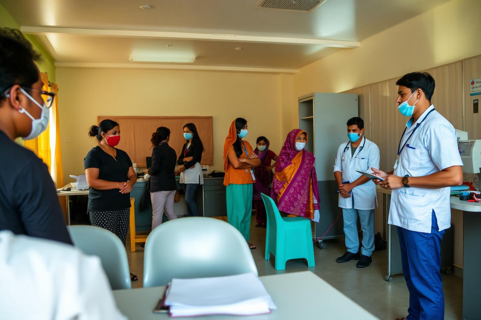 Coordinated healthcare activation underway at an Indian workplace